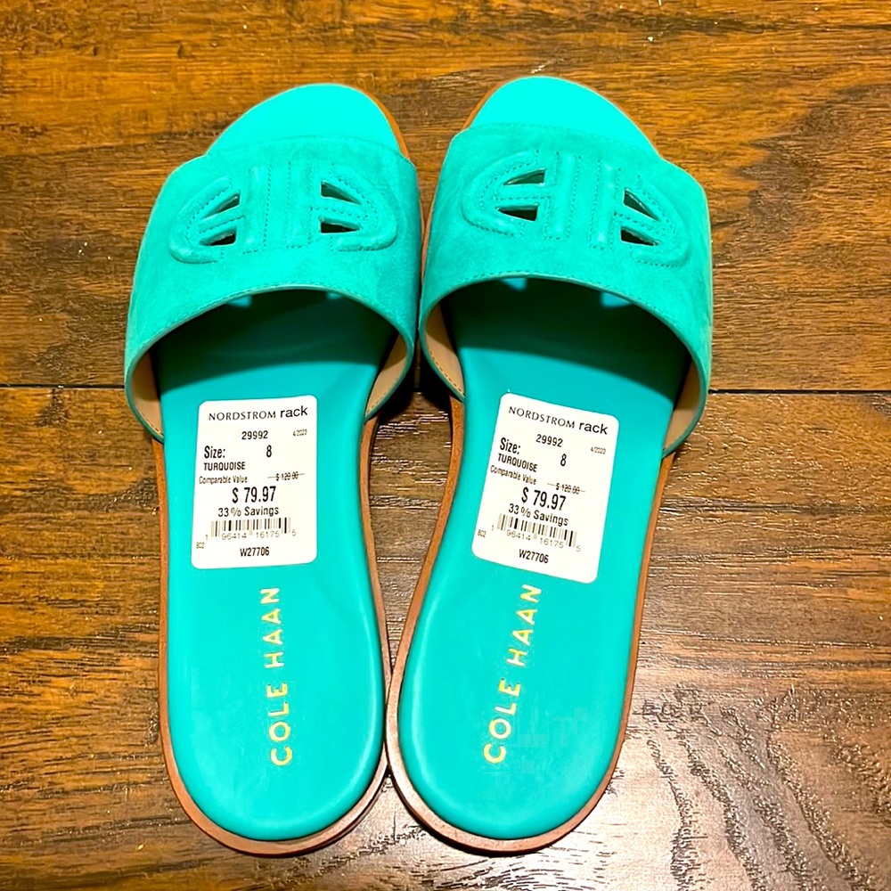 Cole Haan sandals. Turquoise. Size 8